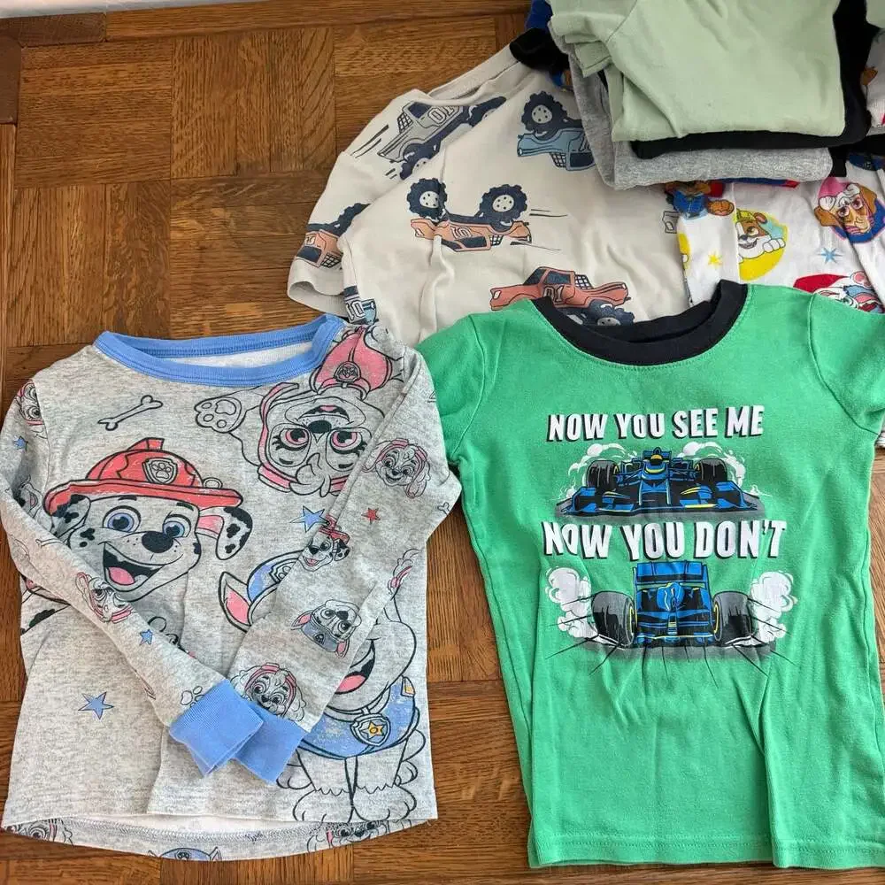 Lot of 9 Boys 5T Pajamas Assorted Long Short Sleeve Paw Patrol Cocomelon Trucks